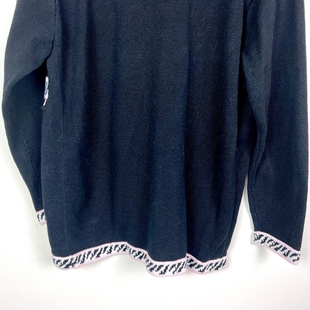 Vintage 90’s Y2K Storybook Knits Lillies Of The Night Sequin Sweater Cardigan - Picture 15 of 16